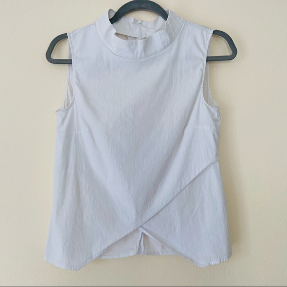 Manila Grace cotton halter high neck sleeveless lightweight asymmetric shirt top - Picture 4 of 7